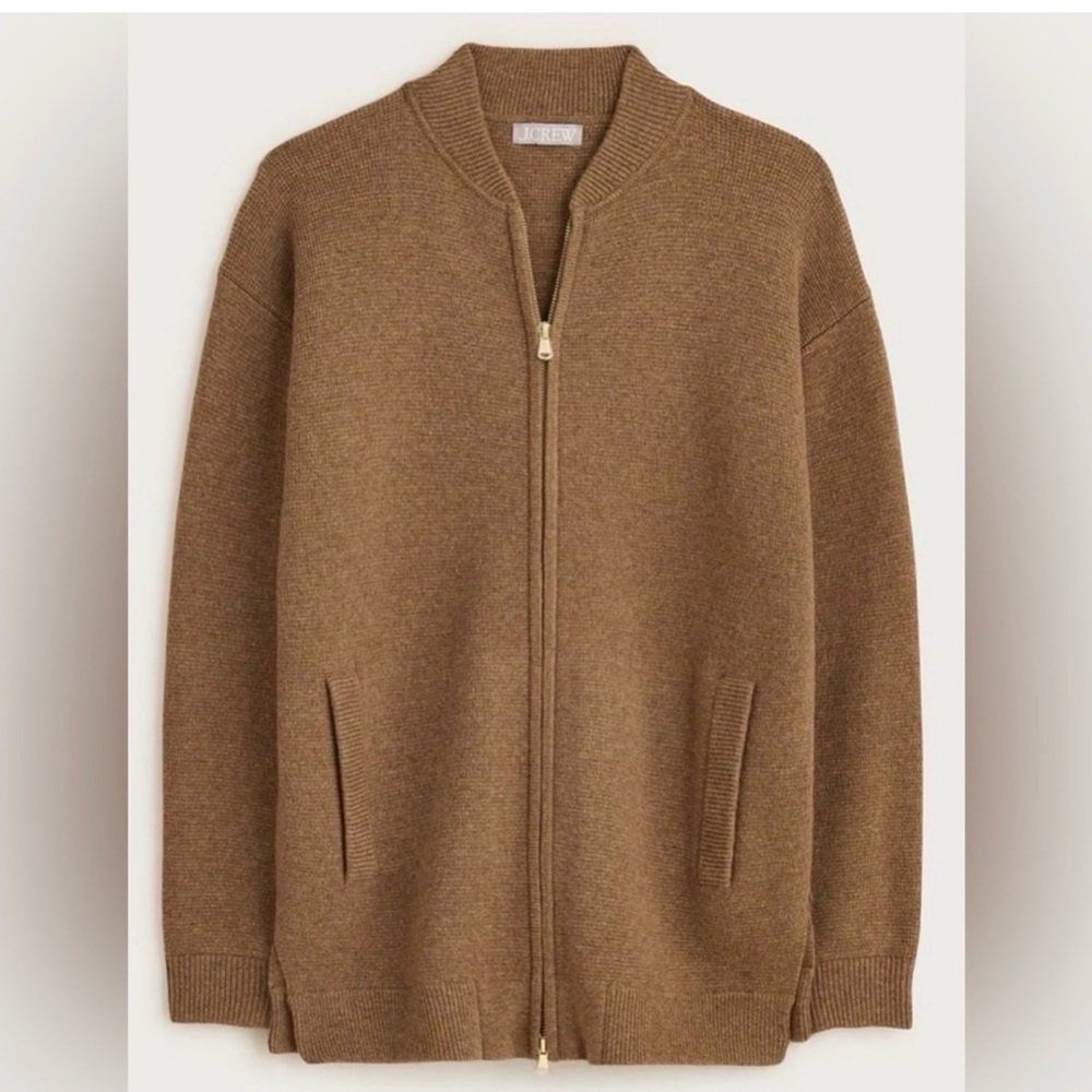 J. Crew Full-zip flight sweater-jacket